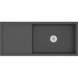 Lavello da cucina fatto a mano 100 x 44 cm in acciaio inox nero