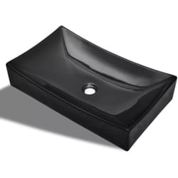 Helloshop26 - Lavabo rettangolare 65,5 x 39 cm in ceramica per bagno nero