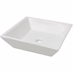 Questo lavabo quadrato in ceramica di alta qualità è un accessorio elegante per qualsiasi bagno. La sua superficie smaltata l ...