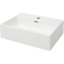 Lavabo da bagno con foro rubinetto 51,5 cm in ceramica bianca