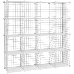 Helloshop26 - Armadio portaoggetti ripiano pannelli in rete 4 livelli 4 file martello di gomma di grande capacità dimensioni offerte 123 x 31 x 123