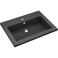 Lavabo da bagno 60 x 45 cm in granito nero