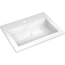 Helloshop26 - Lavello in granito 600 x 450 x 120 mm bianco