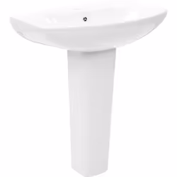 Questo lavabo indipendente in ceramica su piedistallo completo sarà un'aggiunta ideale a qualsiasi bagno, toilette o guardaro ...