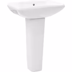 Questo lavabo indipendente in ceramica su piedistallo completo sarà un'aggiunta ideale a qualsiasi bagno, toilette o guardaro ...