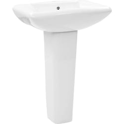 Lavabo freestanding con base 58 x 47 cm in ceramica bianca