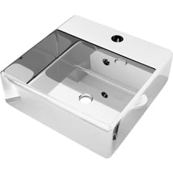 Helloshop26 - Lavabo lavabo da appoggio bagno interno cabina doccia wc con troppopieno 41 x 41 x 15 cm ceramica argento