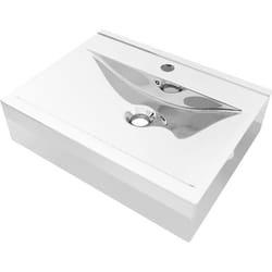 Helloshop26 - Lavabo con troppopieno lavabo lavabo da appoggio lavabo da incasso interno bagno doccia cabina wc casa 60 x 46 cm ceramica argento