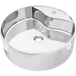 Lavabo da bagno con troppopieno diametro 46,5 cm in ceramica silver