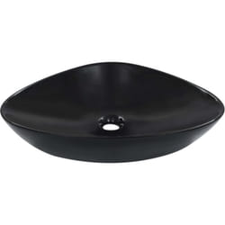 Helloshop26 - Lavabo lavabo da appoggio lavabo interno bagno con doccia cabina wc casa 58,5 x 39 cm ceramica nera