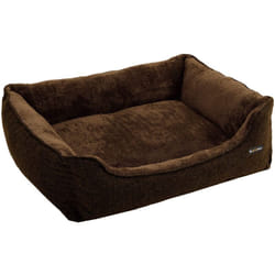 Cuccia per cani rivestita in tessuto stile orsetto con rivestimento sfoderabile e lavabile in lavatrice marrone 90 cm