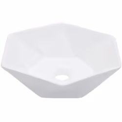 Realizzato in ceramica, questo lavandino dalla forma esagonale sarà un'aggiunta chic e senza tempo a qualsiasi bagno, toilett ...