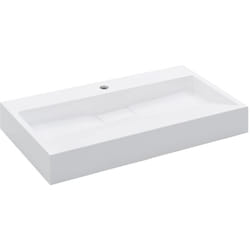 Helloshop26 - Lavabo da bagno 80 cm in colata minerale/marmo bianco