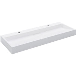 Lavabo da bagno 120 cm colata minerale/marmo bianco