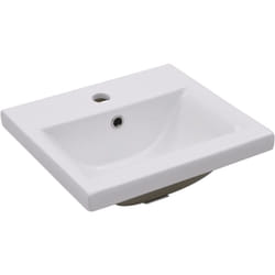 Lavabo bagno ad incasso 42 cm in ceramica bianca