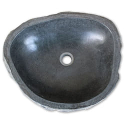Lavabo ovale in pietra di fiume 30-37 cm