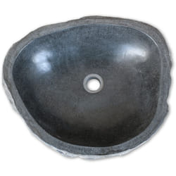 Helloshop26 - Lavabo bagno in pietra di fiume bagno ovale 38-45 cm