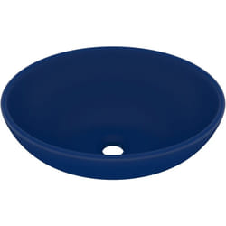 Helloshop26 - Lavabo di lusso ovale in ceramica blu scuro opaca 40x33 cm