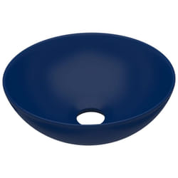 Helloshop26 - Lavandino da bagno rotondo da appoggio wc lavabo cucina stanza cosmetica interno casa 28 cm ceramica blu scuro