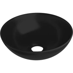 Helloshop26 - Lavabo bagno tondo diametro 28 cm in ceramica nero opaco