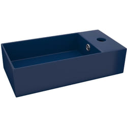 Helloshop26 - Lavabo bagno con troppopieno da appoggio wc lavabo cucina stanza cosmetica casa ceramica 48 x 25 cm blu scuro