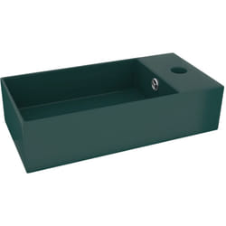 Helloshop26 - Lavabo bagno con troppopieno da appoggio wc lavabo bagno cucina interno casa 48 x 25 cm ceramica verde scuro