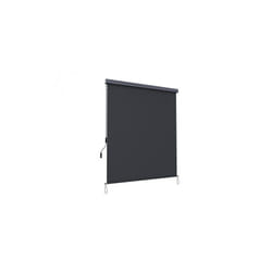 Tenda verticale per balcone terrazza con cassonetto grigio, schermo per interni o esterni, parasole, schermo impermeabile in grigio scuro