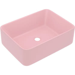Helloshop26 - Lavabo di lusso da appoggio wc lavabo bagno stanza cosmetica interno rettangolare 41 x 30 cm in ceramica rosa opaco