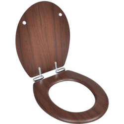 Helloshop26 - Sedile wc coperchio wc con coperchio in mdf chiusura ammortizzata marrone