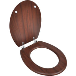 Helloshop26 - Sedile wc con coperchio mdf Design semplice marrone