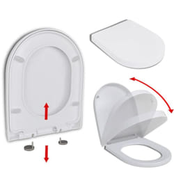Helloshop26 - Sedile wc con chiusura ammortizzata e sgancio rapido quadrato bianco
