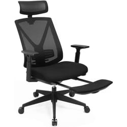 Sedia da ufficio con poggiapiedi sedia da ufficio ergonomica in rete meccanismo di inclinazione (90-135°) max. carico 150 kg nero