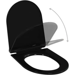 Helloshop26 - Sedile wc con chiusura ammortizzata, sedile wc, ciotola, sedile wc, bagno, casa, ristorante, negozio, hotel, nero