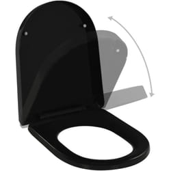 Helloshop26 - Sedile wc con chiusura ammortizzata, sedile wc, ciotola, sedile wc, bagno, casa, ristorante, negozio, hotel, nero