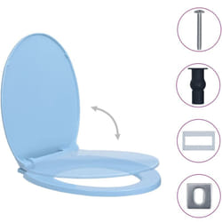 Helloshop26 - Sedile wc ovale blu con chiusura ammortizzata