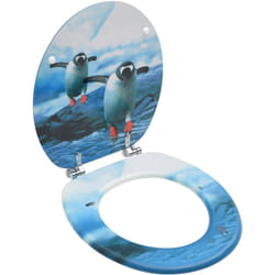 Helloshop26 - Copriwater per wc con coperchio in mdf design Pinguino