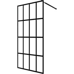 Parete doccia in vetro temperato trasparente 80 x 195 cm acciaio inox nero