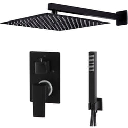 Set completo sistema doccia con soffione doccia in acciaio inossidabile nero