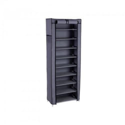 Helloshop26 - Scarpiera/ripiani 10 strati con coperchio 27 paia di scarpe 58 x 28 x 160 cm grigio