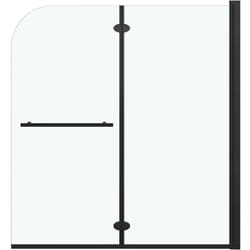 Box doccia pieghevole da bagno 2 pannelli esg 120 x 140 cm nero