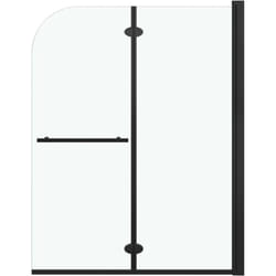 Cabina doccia pieghevole 2 pannelli parete doccia vasca da bagno cabina doccia parete bagno interno casa esg 95 x 140 cm nero