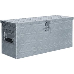 Helloshop26 - Scatola in alluminio 76,5 x 26,5 x 33 cm argento