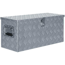 Helloshop26 - Cassetta porta attrezzi in alluminio color argento cassetta degli attrezzi 80 x 30 x 35 cm argento