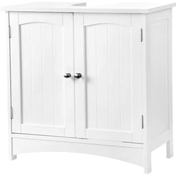 Helloshop26 - Mobile sottolavabo mobiletto sottolavabo 2 ante battenti 2 gavoni 1 separatore antiumidità estraibile 60 x 30 x 60 cm bianco