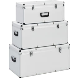 Helloshop26 - Scatole portaoggetti 3 pezzi Argento Alluminio