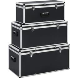 Helloshop26 - Scatole portaoggetti in alluminio nero da 3 pezzi