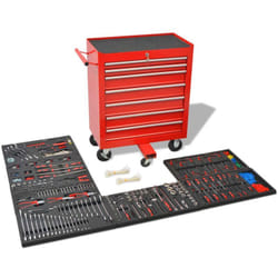Helloshop26 - Carrello portautensili da officina con 1.125 utensili in acciaio Rosso