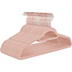 Helloshop26 - Confezione da 30 grucce in velluto antiscivolo con ganci girevoli in oro rosa, spessore 0,6 cm, lunghezza 45 cm, per cappotti, vestiti,