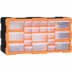 Questo essenziale organizer multi-cassetto con 22 cassetti è progettato per riporre ordinatamente un'ampia varietà di oggetti ...