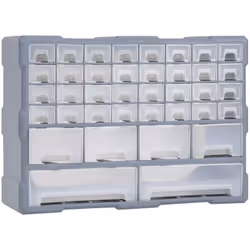 Questo essenziale organizer multi-cassetto con 40 cassetti è progettato per riporre ordinatamente un'ampia varietà di oggetti ...